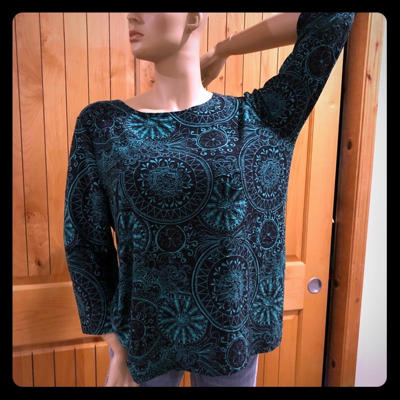 Bold Green & Black Top | Shirt | Blouse - Picture 1 of 3